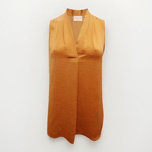 Violet + Claire Blue Sleeveless Tank Top M Lighweight Flowy Orange Satin